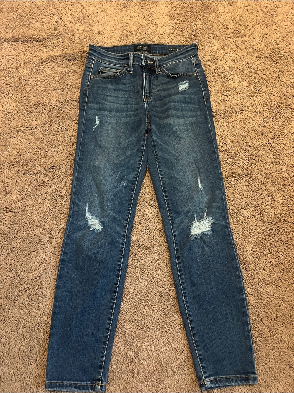 Judy Blue Medium Wash Distressed Skinny Jeans